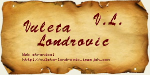 Vuleta Londrović vizit kartica